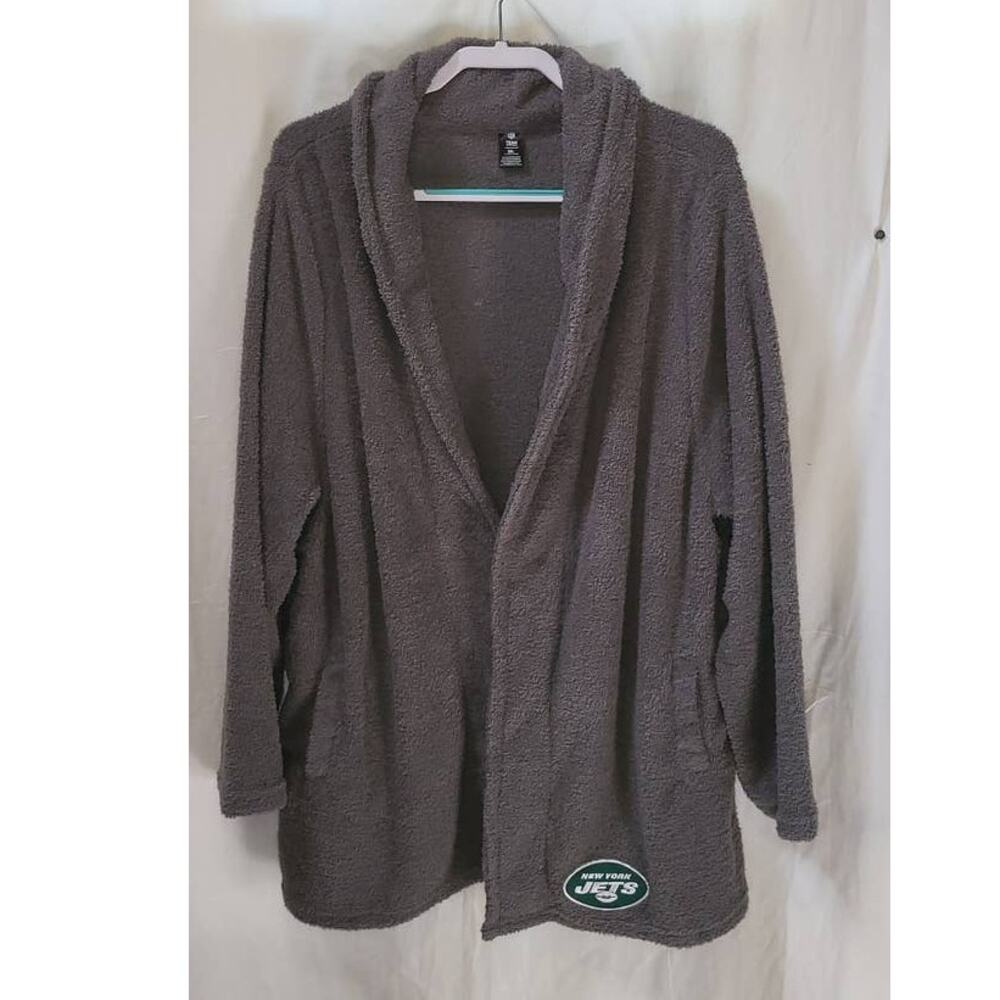 NFL New York Jets Gray Women’s Sleepwear Robe Wrap Top 3XL